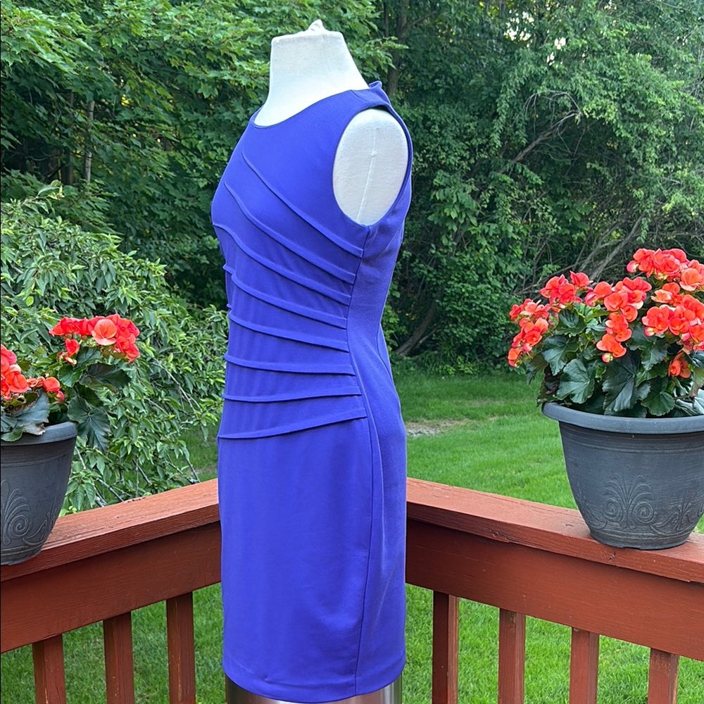 Calvin Klein Collection Blue Ruched Sheath Mini Dress-NWT - Picture 2 of 13